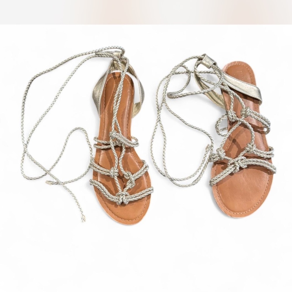 Mossimo Supply Co Silver Gladiator Sandals